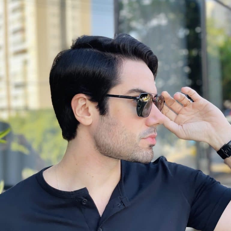 safine com br oculos de sol masculino aviador preto e verde sergio 2