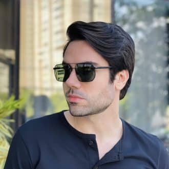 safine com br oculos de sol masculino aviador preto e verde sergio 3