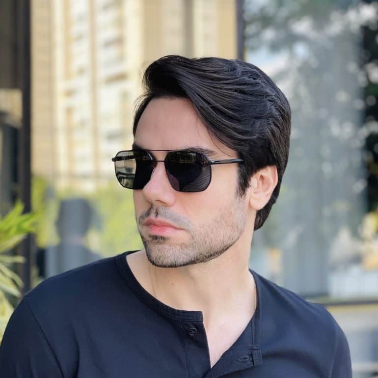 safine com br oculos de sol masculino aviador preto sergio 3