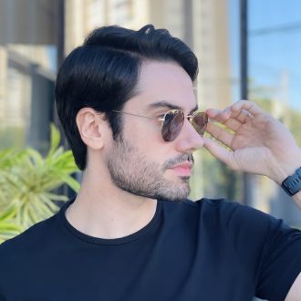 safine com br oculos de sol masculino hexagonal marrom dante 2