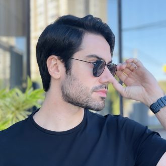 safine com br oculos de sol masculino hexagonal preto dante 2