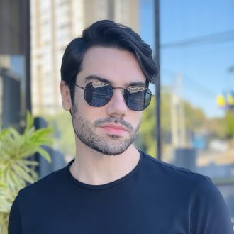 safine com br oculos de sol masculino hexagonal preto dante