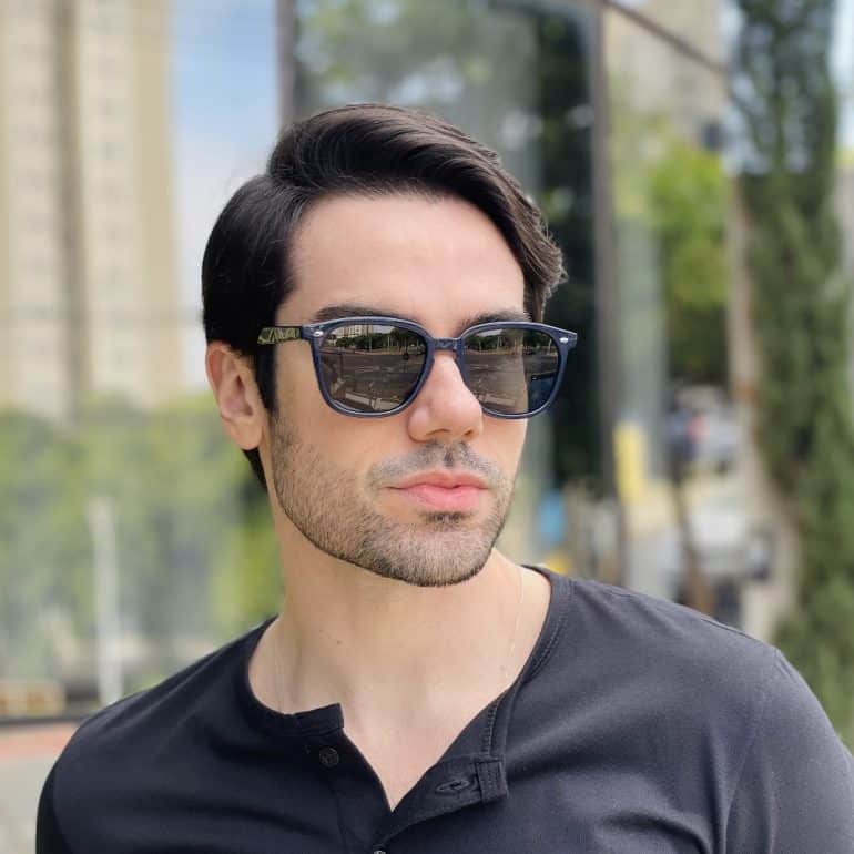 safine com br oculos de sol masculino quadrado azul joaquim
