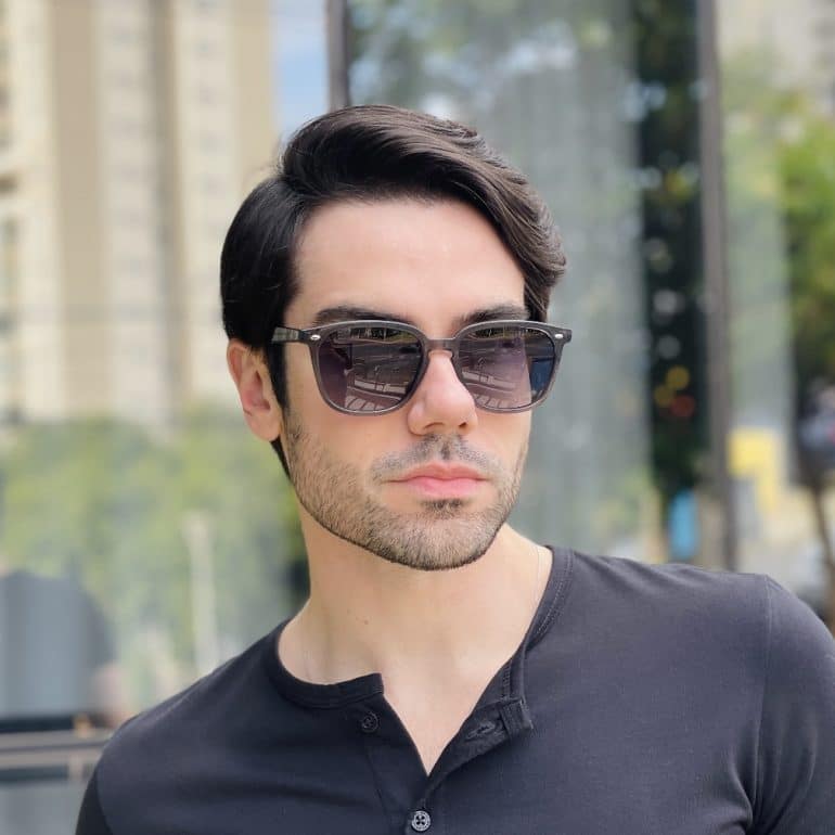 safine com br oculos de sol masculino quadrado cinza joaquim