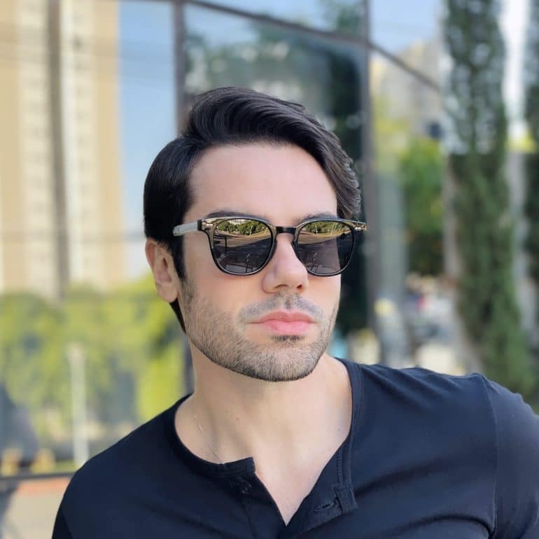 safine com br oculos de sol masculino quadrado preto e transparente vinicius