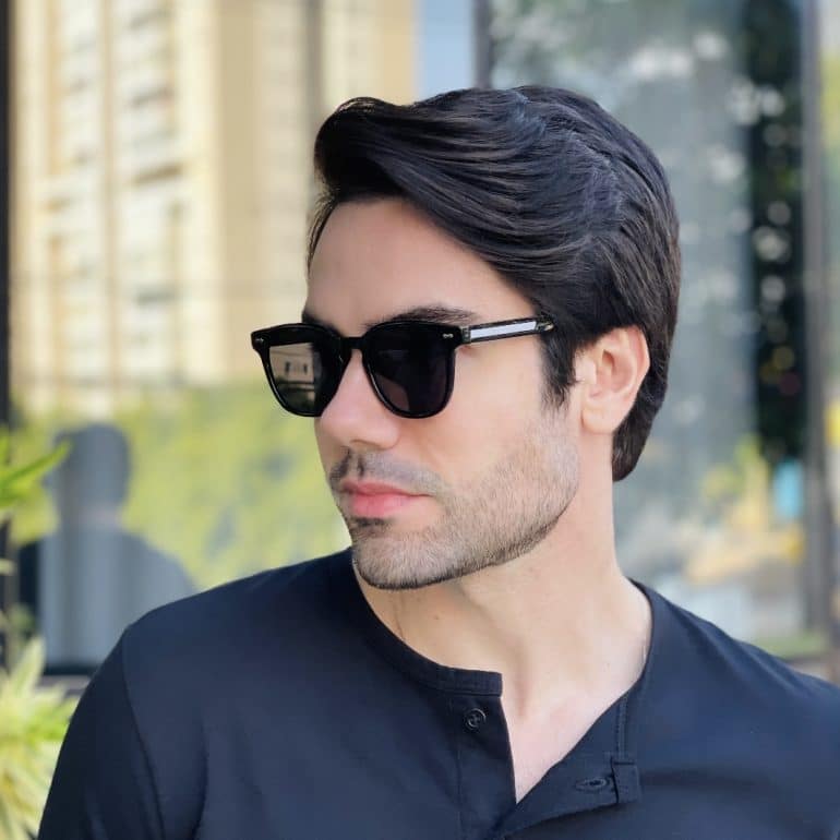 safine com br oculos de sol masculino quadrado preto vinicius 3
