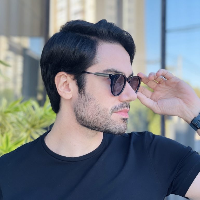 safine com br oculos de sol masculino redondo azul augusto 3