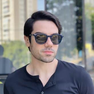 safine com br oculos de sol masculino redondo azul julio