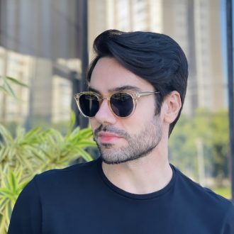 safine com br oculos de sol masculino redondo champanhe augusto 3