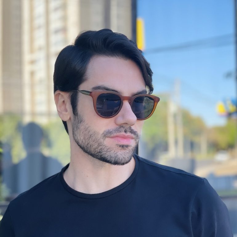 safine com br oculos de sol masculino redondo marrom fosco augusto 1