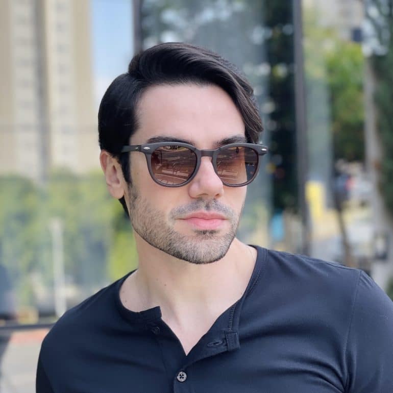 safine com br oculos de sol masculino redondo marrom julio