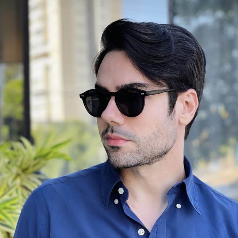 safine com br oculos de sol masculino redondo preto fosco elias 3