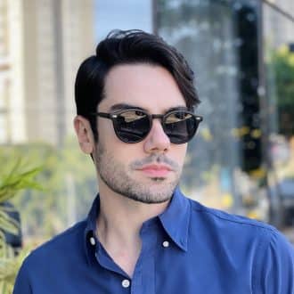 safine com br oculos de sol masculino redondo preto fosco elias