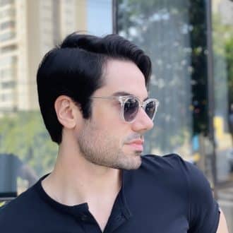 safine com br oculos de sol masculino redondo transparente julio 2