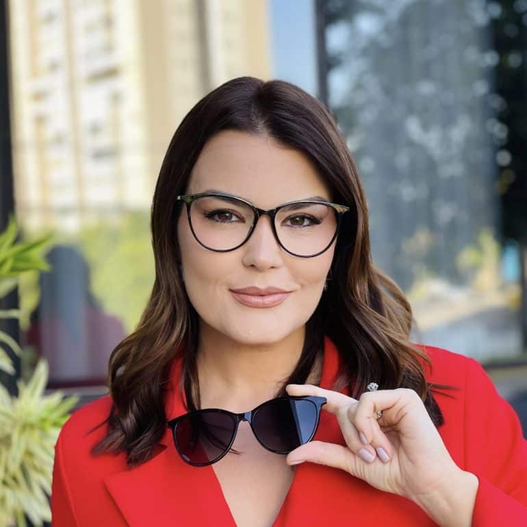 safine com br oculos feminino 2 em 1 clip on gatinho azul 2