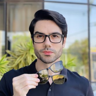 safine com br oculos 3 em 1 clip on masculino retangular preto e verde ravi