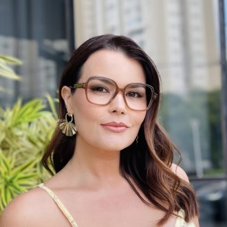 safine com br oculos de grau feminino quadrado marrom adele