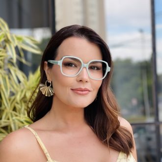 safine com br oculos de grau feminino quadrado verde agua adele