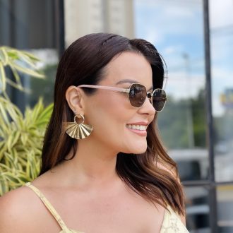 safine com br oculos de sol feminino hexagonal marrom e rosa jana 1