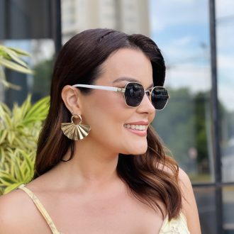 safine com br oculos de sol feminino hexagonal preto e dourado jana 3