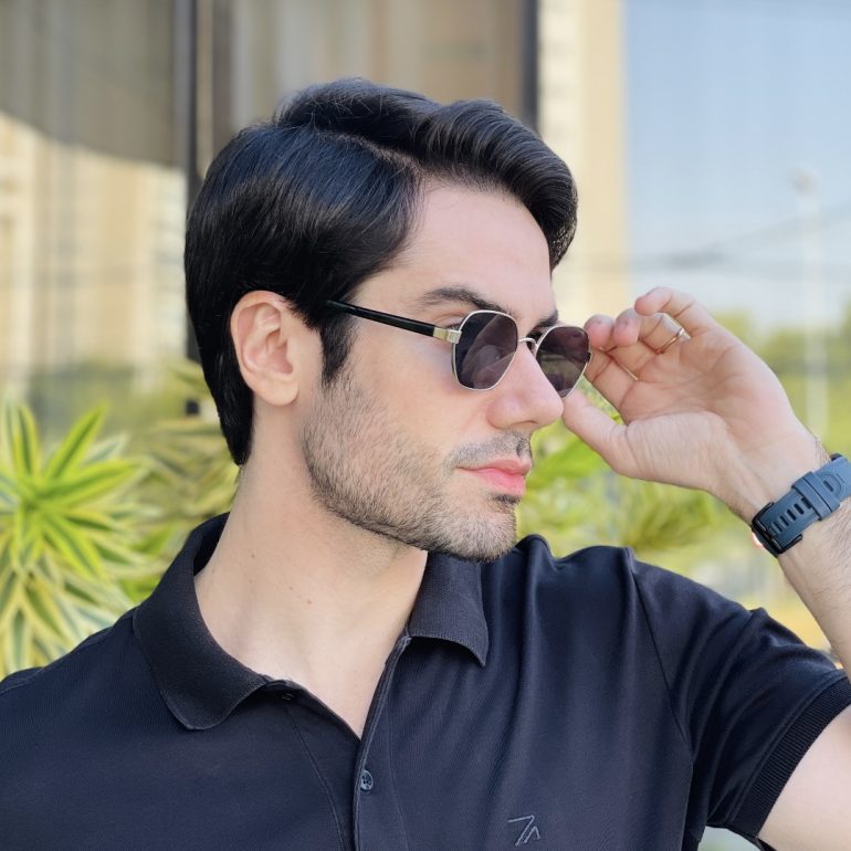 safine com br oculos de sol masculino hexagonal preto e prata noah 2