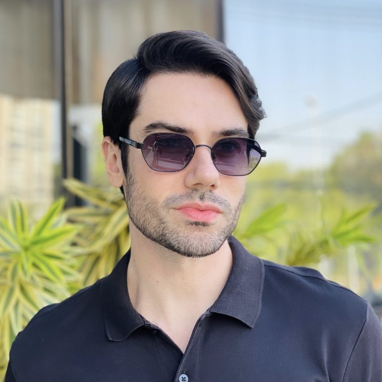 safine com br oculos de sol masculino hexagonal preto noah