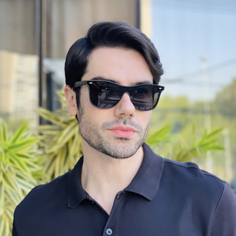 safine com br oculos de sol masculino quadrado preto fosco pablo