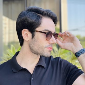 safine com br oculos de sol masculino redondo marrom degrade gael 2