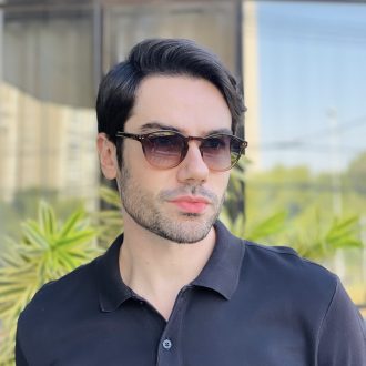 safine com br oculos de sol masculino redondo marrom degrade gael