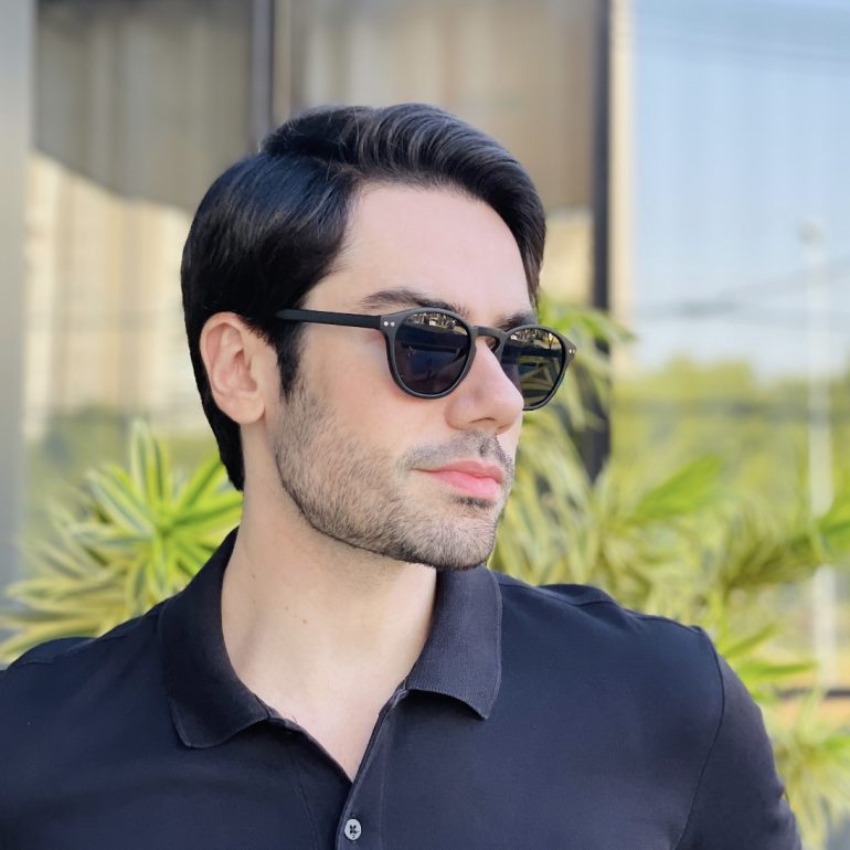 safine com br oculos de sol masculino redondo preto fosco gael 1