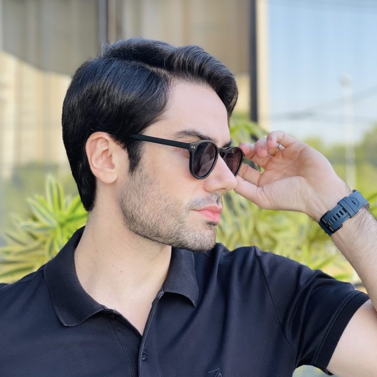 safine com br oculos de sol masculino redondo preto fosco gael 2