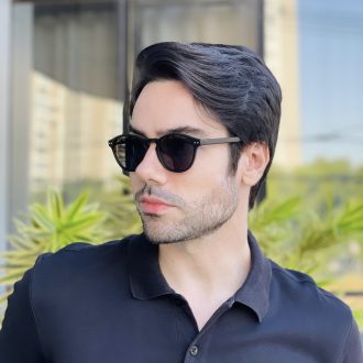 safine com br oculos de sol masculino redondo preto fosco gael 3