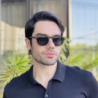 safine com br oculos de sol masculino redondo preto fosco gael