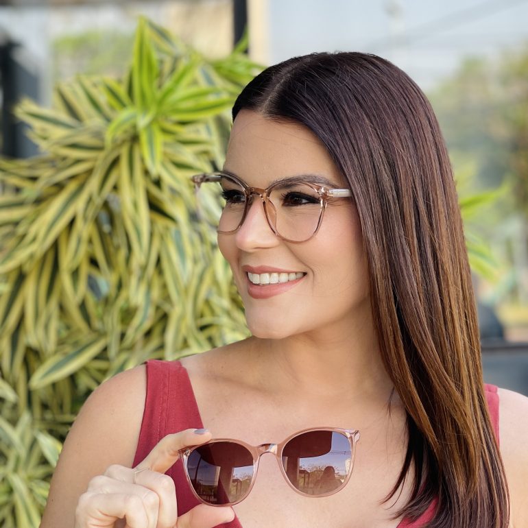 safine com br oculos 2 em 1 clip on redondo rose transparente taina 14
