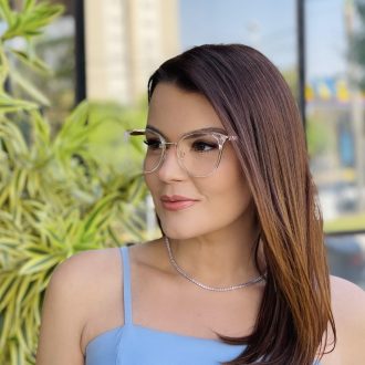 safine com br oculos de grau feminino redondo rosa transparente alice 3