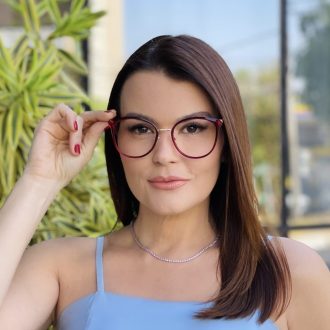 safine com br oculos de grau feminino redondo vermelho alice