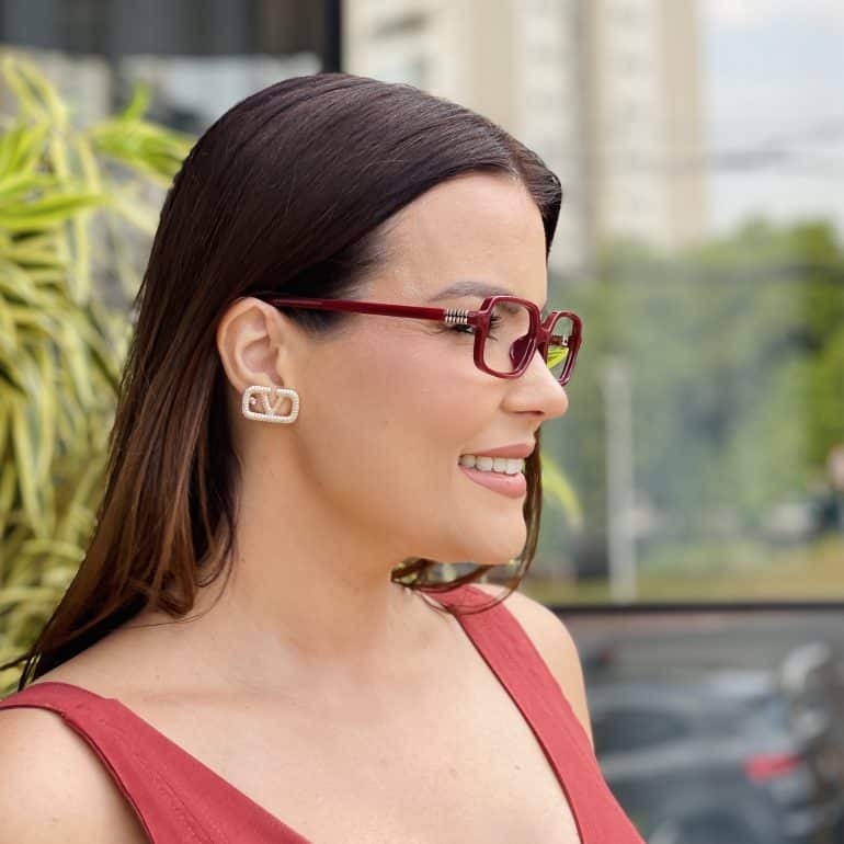 safine com br oculos de grau feminino retangular marsala micca 2 0 5