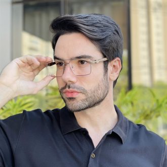 safine com br oculos de grau masculino aviador prata martin 1