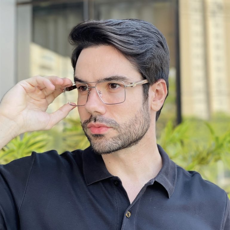 safine com br oculos de grau masculino aviador prata martin 1