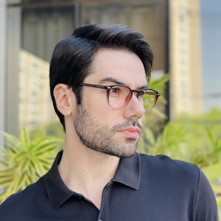 safine com br oculos de grau masculino redondo marrom degrade fabricio 3