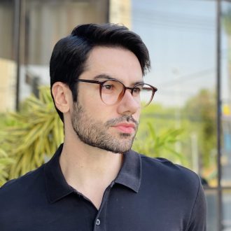 safine com br oculos de grau masculino redondo marrom degrade xavier 2