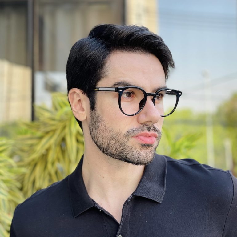 safine com br oculos de grau masculino redondo preto felippe