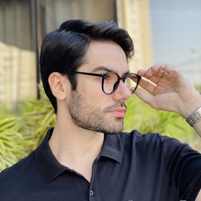 safine com br oculos de grau masculino redondo preto xavier 3