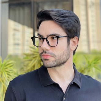 safine com br oculos de grau masculino redondo preto xavier