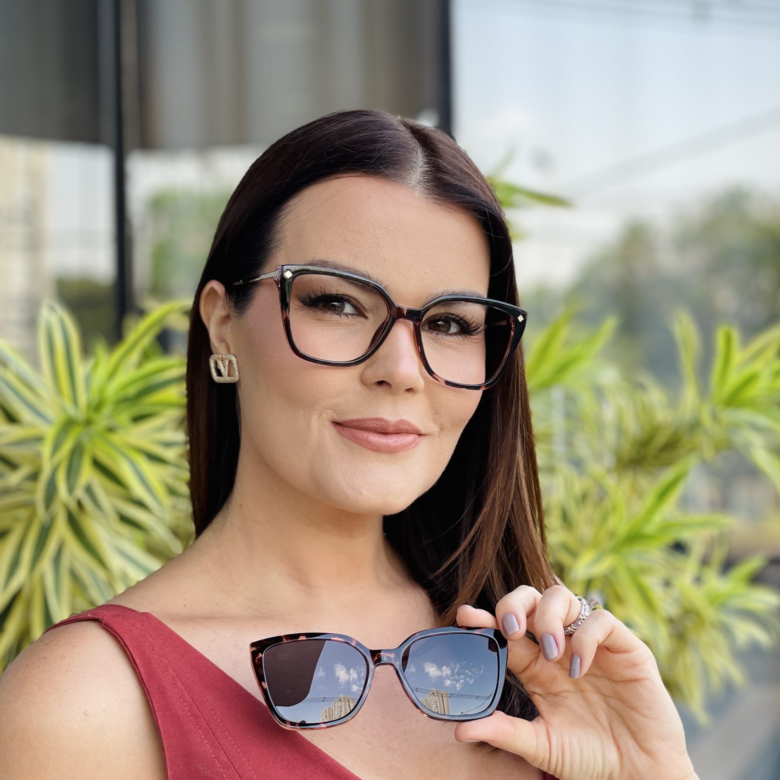 safine com br oculos feminino 2 em 1 clip on gatinho tartaruga rosa aline