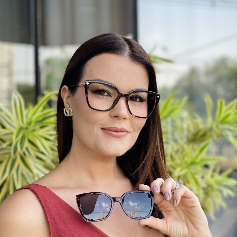 safine com br oculos feminino 2 em 1 clip on gatinho tartaruga rosa aline