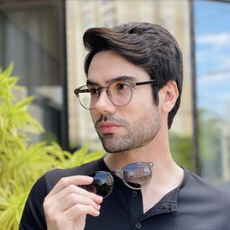 safine com br oculos 2 em 1 clip on masculino redondo cinza transparente paulo 3