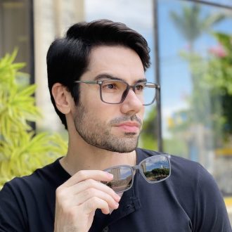 safine com br oculos 2 em 1 clip on masculino retangular cinza maxi 2