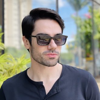 safine com br oculos 2 em 1 clip on masculino retangular marrom maxi