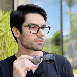 safine com br oculos 2 em 1 clip on masculino retangular preto e azul maxi 5